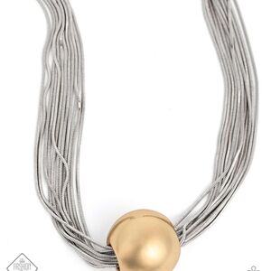 Paparazzi Gold and Silver Modern Pearl Necklace Sizzling Strands Fashion Jewelry
